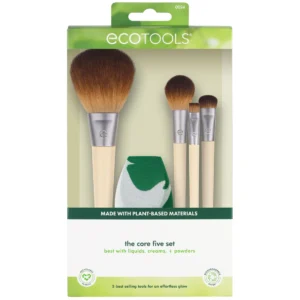 EcoTools makeup brushes and a sponge in its packaging